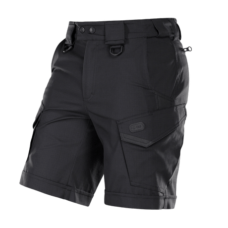 M-Tac Shorts Aggressor Short mustana taktisin taskuin ja D-renkailla, ihanteellinen ulkokäyttöön. Valmistettu joustavasta polycotton rip-stop -kankaasta.