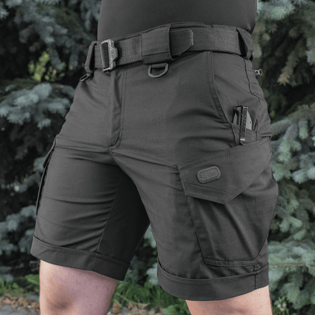 M-Tac Shorts Aggressor Short taktisin ominaisuuksin, joustavaa Flex rip-stop -materiaalia ja D-renkaita, täydelliset aktiiviseen luontokäyttöön.