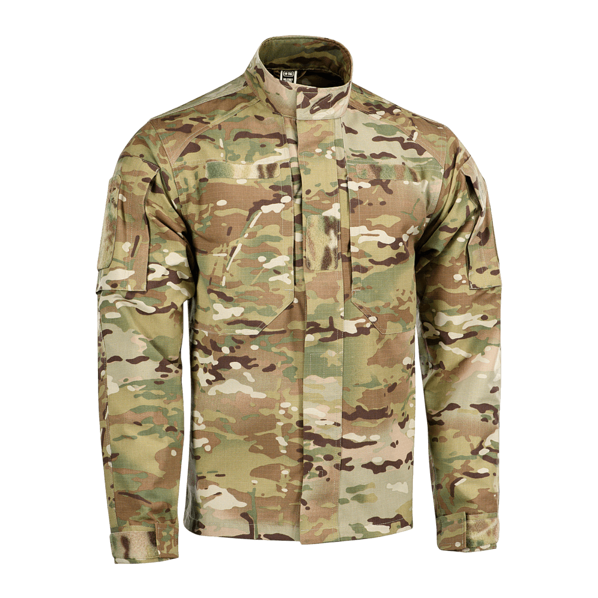M-Tac Military Elite NYCO -takki camo-kuosissa, valmistettu 50/50 puuvilla/nylon-sekoituksesta, NIR- ja Teflon-käsitelty, etunäkymä