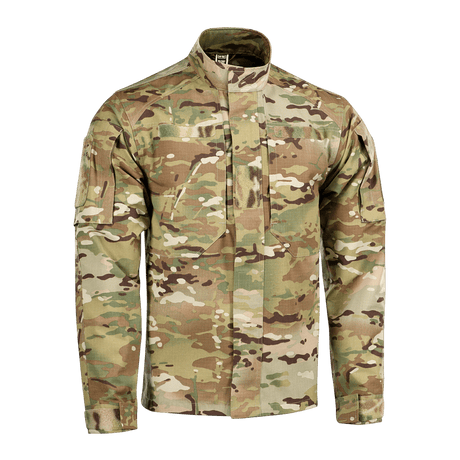M-Tac Military Elite NYCO -takki camo-kuosissa, valmistettu 50/50 puuvilla/nylon-sekoituksesta, NIR- ja Teflon-käsitelty, etunäkymä