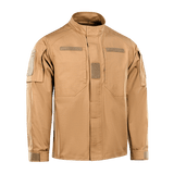 M-Tac Patrol Flex -takki hiekanvärisenä, Velcro-paneelit, YKK-fittingsit ja taktiset yksityiskohdat käytännön käyttöön.
