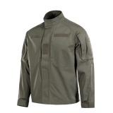 M-Tac Patrol Flex -takki oliivinvihreänä, Velcro-taskuilla ja YKK-fittingseillä taktiseen käyttöön.