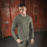 M-Tac Pullover 4 Seasons vihreä, monikäyttöinen arkeen ja taktiseen käyttöön, 95% puuvillaa.