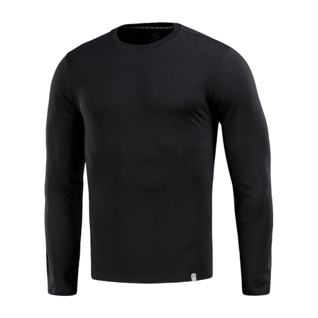 Musta M-Tac Long-sleeve T-shirt 93/7, puuvillaa ja elastaania, sopii arkeen, urheiluun, metsästykseen ja ulkoiluun. Pehmeä ja kestävä.