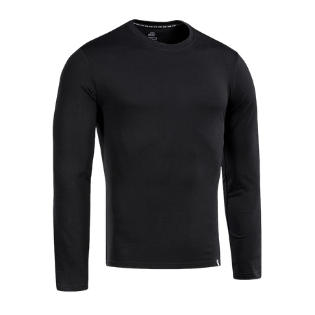 M-Tac Long-sleeve T-shirt 93/7 musta, valmistettu 93% puuvillaa ja 7% elastaania, sopii arkeen ja urheiluun. Kestävä ja mukava t-paita.