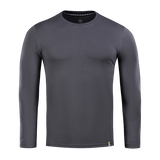 M-Tac Long-sleeve T-shirt 93/7 harmaana, 93% puuvillaa ja 7% elastaania, sopii arkeen ja ulkoiluun.