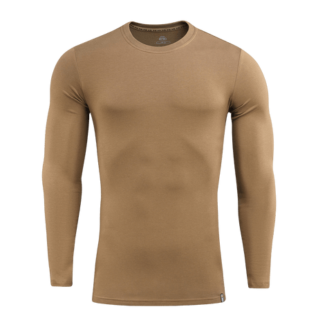M-Tac Long-sleeve T-shirt 93/7 ruskeana, kestävä ja joustava design 93% puuvillaa ja 7% elastaania, sopii arkeen ja urheiluun.