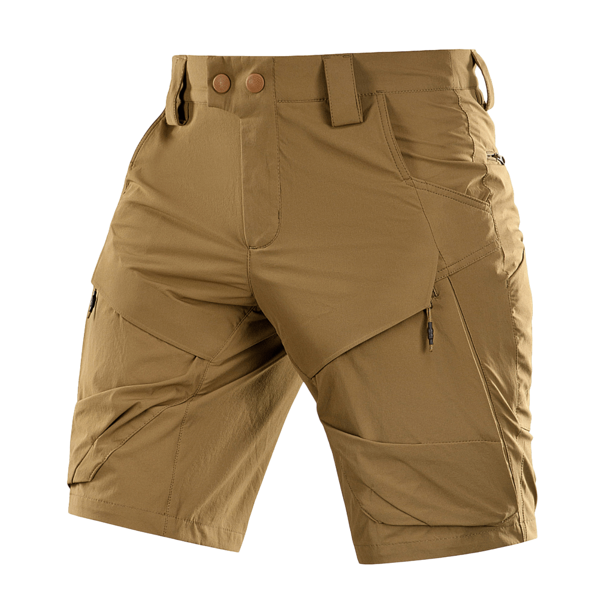 M-Tac Shorts Rubicon Flex tumman oliivin sävyssä kesäkäyttöön, mukavuus ja toiminnallisuus, cargotaskut ja vettä hylkivä materiaali.