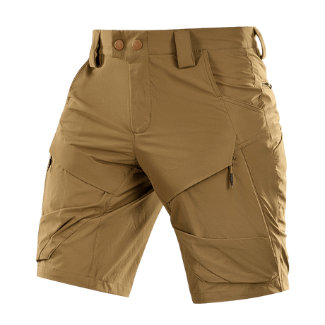 M-Tac Shorts Rubicon Flex tumman oliivin sävyssä kesäkäyttöön, mukavuus ja toiminnallisuus, cargotaskut ja vettä hylkivä materiaali.