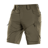 M-Tac Shorts Rubicon Flex tummanoliivinvihreät, cargotaskut, valmistettu 85% nylonista ja 15% spandexista, YKK-vetoketjut, vettä hylkivä.