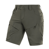 M-Tac Shorts Rubicon Flex tummanoliivinvihreät, cargotaskut ja YKK-vetoketjut, ihanteelliset kesään ja liikkumavapauteen.