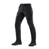 M-Tac Rubicon Flex -housut mustana, mukavat housut 4-Way Stretch -kankaalla, ihanteelliset harjoitteluun, ampumiseen ja matkustukseen.