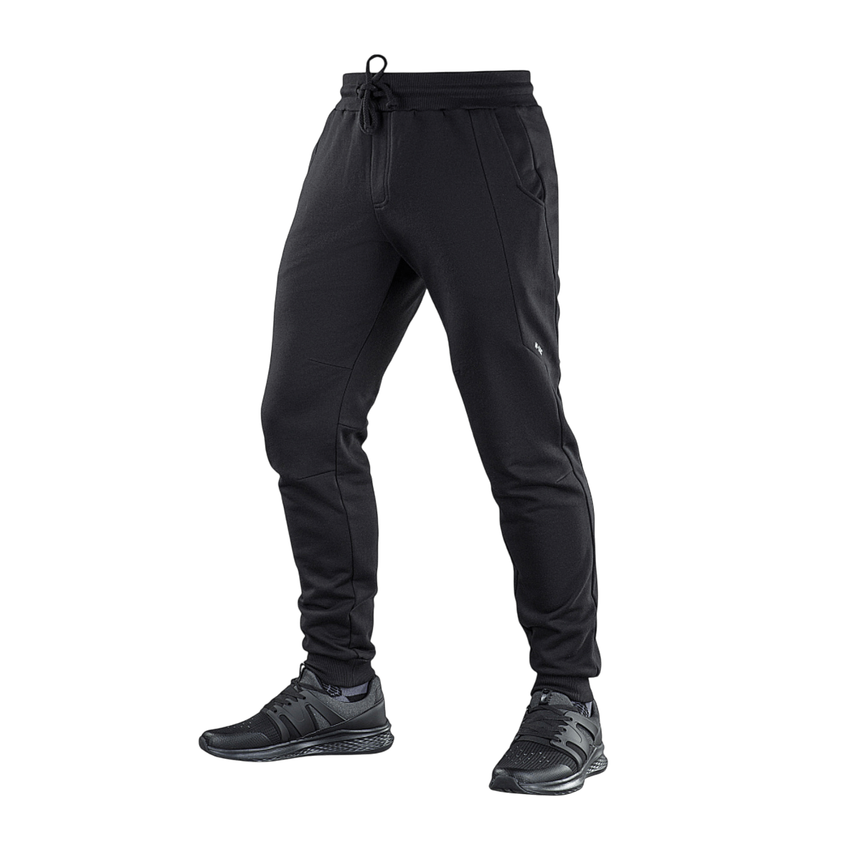 M-Tac Stealth Cotton -housut monikäyttöiset urheiluhousut 100% puuvillaa, kuminauha vyötäröllä, kaksi sivutaskua, musta.