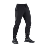M-Tac Stealth Cotton -miesten housut 100% puuvillaa, joustava vyötärö, musta, sivutaskut, urheiluun ja vapaa-aikaan.