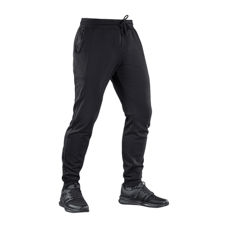M-Tac Stealth Cotton -miesten housut 100% puuvillaa, joustava vyötärö, musta, sivutaskut, urheiluun ja vapaa-aikaan.