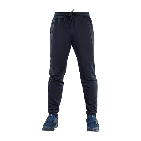 M-Tac Stealth Cotton -monikäyttöiset urheiluhousut mustana, joustava vyötärö, kaksi sivutaskua, 100% puuvillaa.
