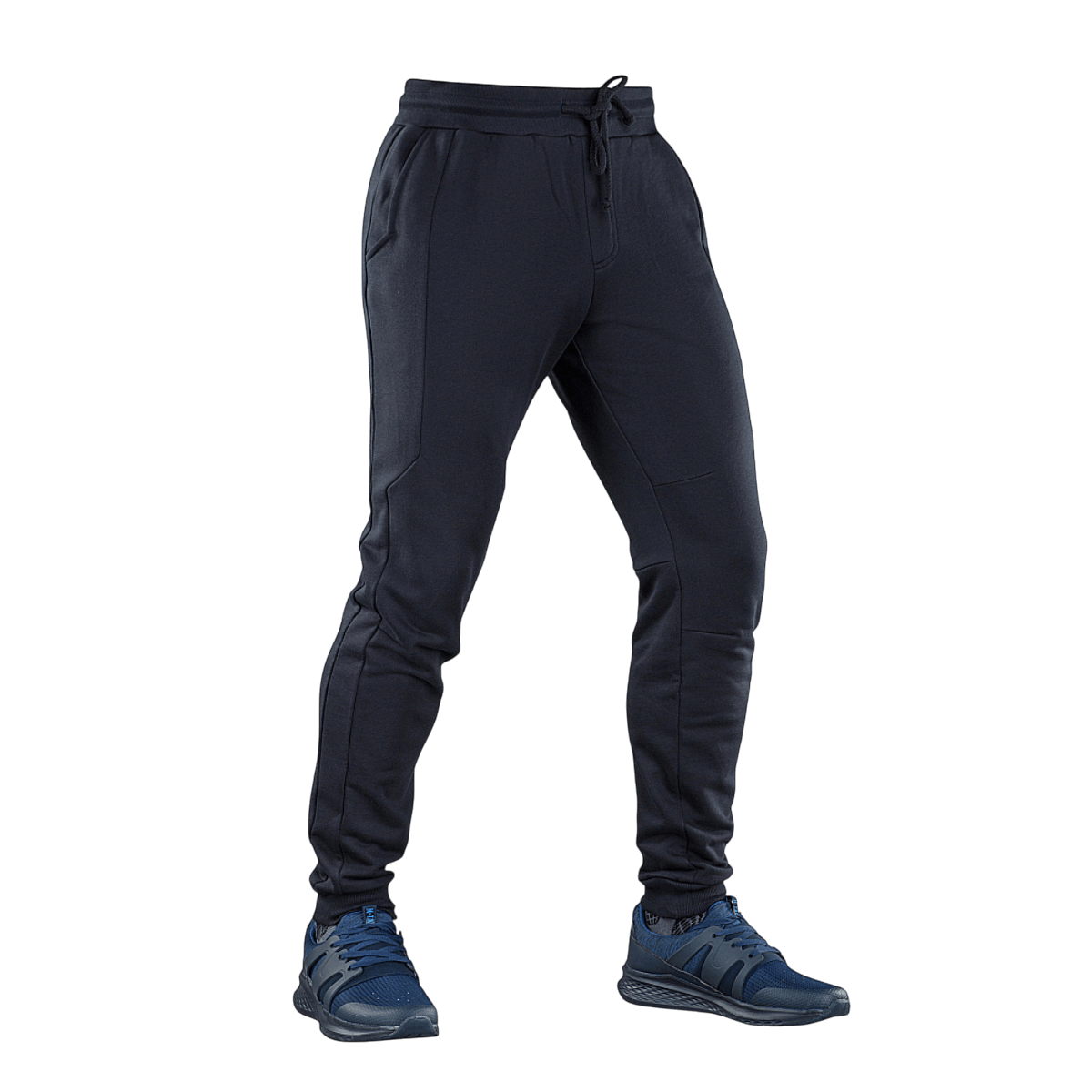 M-Tac Stealth Cotton -mustat urheiluhousut 100% puuvillaa, kuminauha vyötäröllä ja sivutaskuilla, ihanteelliset kuntosalille ja arkeen.