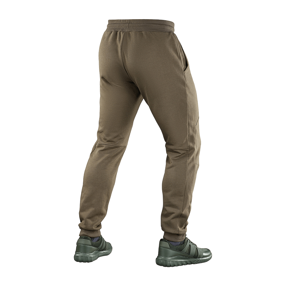 M-Tac Stealth Cotton -housut ruskeana, monikäyttöiset juoksu- ja kuntosalihousut, valmistettu 100% puuvillasta kuminauhalla vyötäröllä.