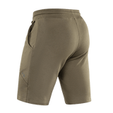M-Tac Shorts Casual Fit Cotton oliivinvihreänä sivutaskuilla ja kuminauhavyötäröllä, nähtynä takaa. Valmistettu pehmeästä 100 % puuvillasta.