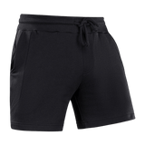 M-Tac Shorts Sport Fit Cotton kuminauhavyötäröllä ja sivutaskuilla mustana, täydelliset treeniin ja arjen mukavuuteen.
