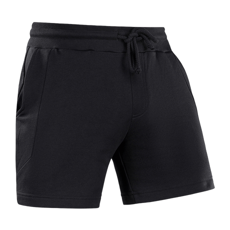 M-Tac Shorts Sport Fit Cotton kuminauhavyötäröllä ja sivutaskuilla mustana, täydelliset treeniin ja arjen mukavuuteen.