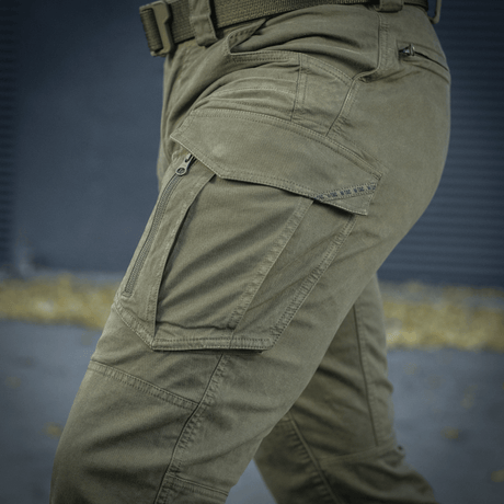 M-Tac Patriot Gen.III Vintage -housut taskuilla ja joustavalla istuvuudella taktillisessa ympäristössä