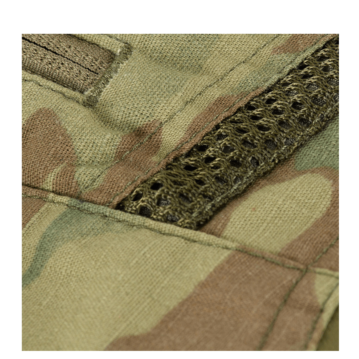 M-Tac housut Army Gen. II NYCO Extreme multicam, lähikuva kestävästä nylon-puuvillamateriaalista, galleria-asento 1 yksityiskohta.