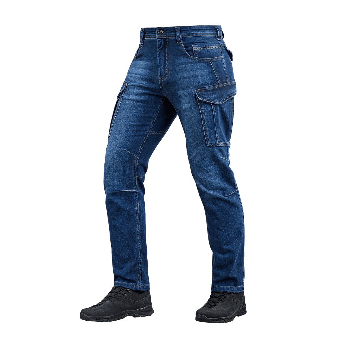 M-Tac Jeans Aggressor -farkut taktisin taskuin ja klassisella denim-tyylillä, kestävä denim ja hyvä liikkuvuus