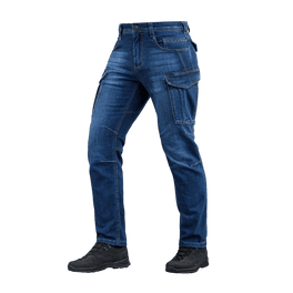 M-Tac Jeans Aggressor -farkut taktisin taskuin ja klassisella denim-tyylillä, kestävä denim ja hyvä liikkuvuus