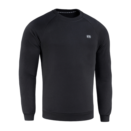 M-Tac Cotton Sweatshirt musta, 100% puuvillaa, resorireunuksilla, sopii urheiluun ja arkeen, tarjoaa mukavuuden ja liikkumisvapauden