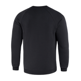 M-Tac Cotton Sweatshirt musta takaa nähtynä, 100% puuvillaa, sopii juoksuun ja kuntoiluun, resorit mukavuutta varten
