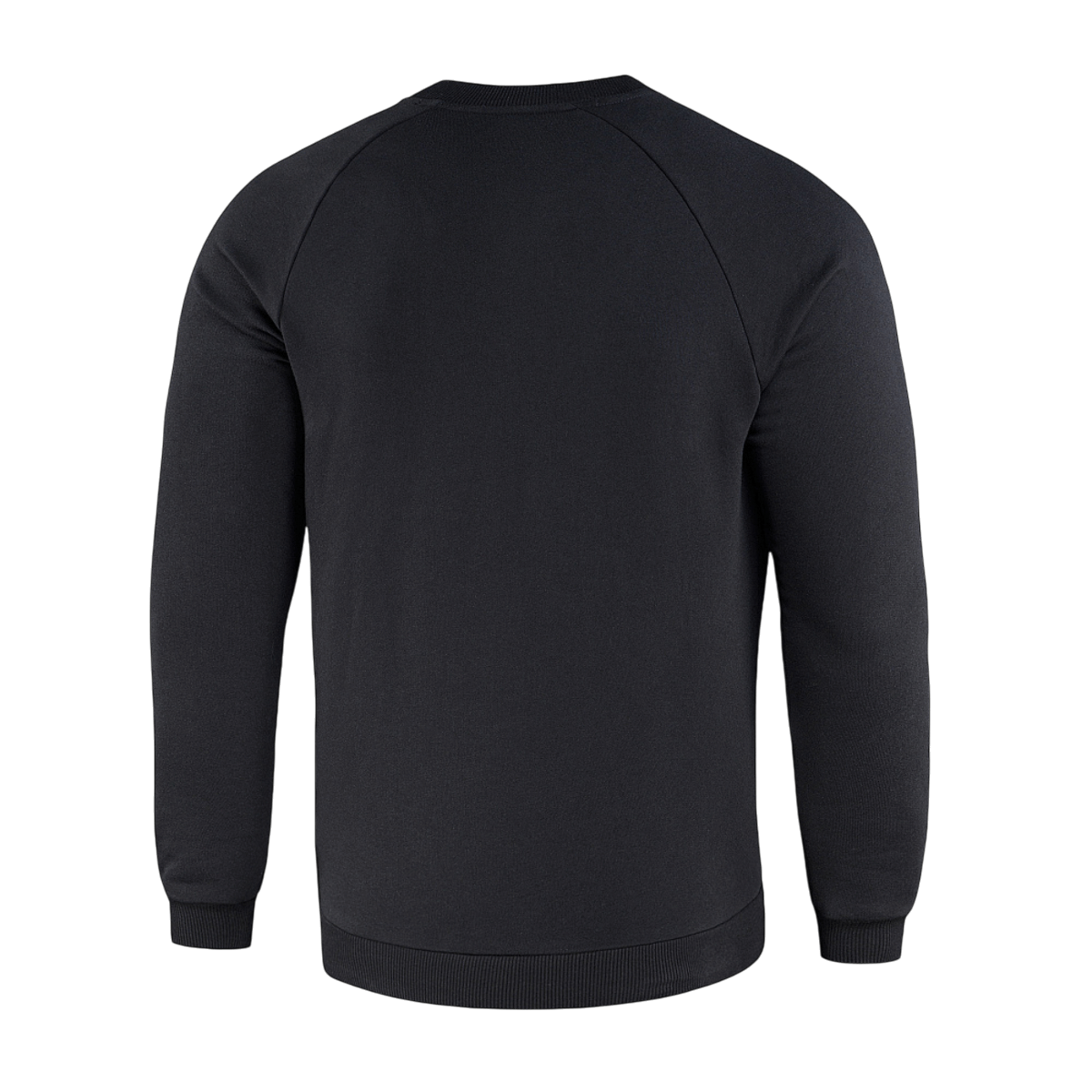 M-Tac Cotton Sweatshirt musta takaa nähtynä, 100% puuvillaa, sopii juoksuun ja kuntoiluun, resorit mukavuutta varten