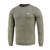M-Tac Cotton Sweatshirt oliivinvihreä, resorit ja löysä istuvuus mukavuutta ja liikkumavapautta varten. Sopii juoksuun ja kuntoiluun