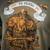 M-Tac T-shirt Viking, viikinkiprintti ja "Til Valhall" -teksti, valmistettu puuvillasta, suunniteltu inspiroimaan rohkeutta ja taistelutahtoa.