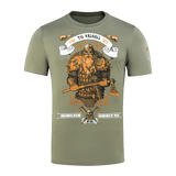 M-Tac T-shirt Viking, pelottava viikinkiprintti ja "Til Valhall" -teksti, suunniteltu korostamaan rohkeutta ja taistelutahtoa.