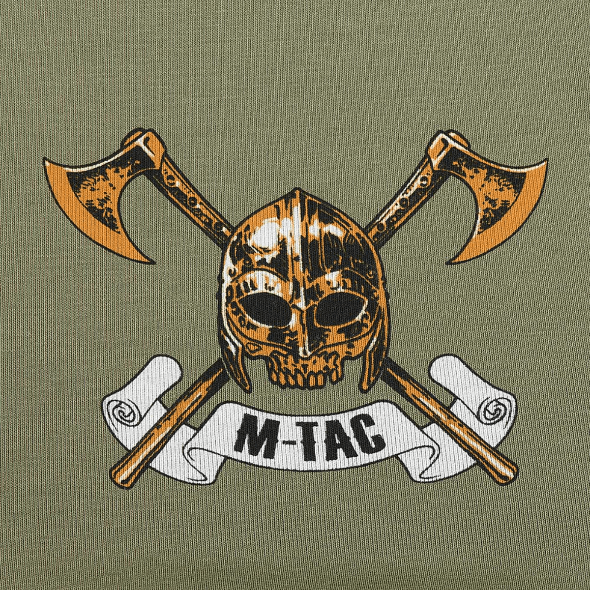 M-Tac T-shirt Viking, viikinkikypärä- ja kirveskuvio sekä "Til Valhall" -teksti, korostaa taistelutahtoa. 93% puuvillaa.