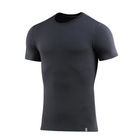 M-Tac T-shirt 93/7 Summer musta, 93% puuvillaa ja 7% elastaania, suunniteltu mukavaksi ja hengittäväksi kesällä.