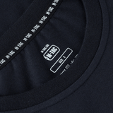 M-Tac T-shirt 93/7 Summer etiketti ja kaulus mustassa paidassa, koko S, näyttää merkinnän ja design-yksityiskohdat.
