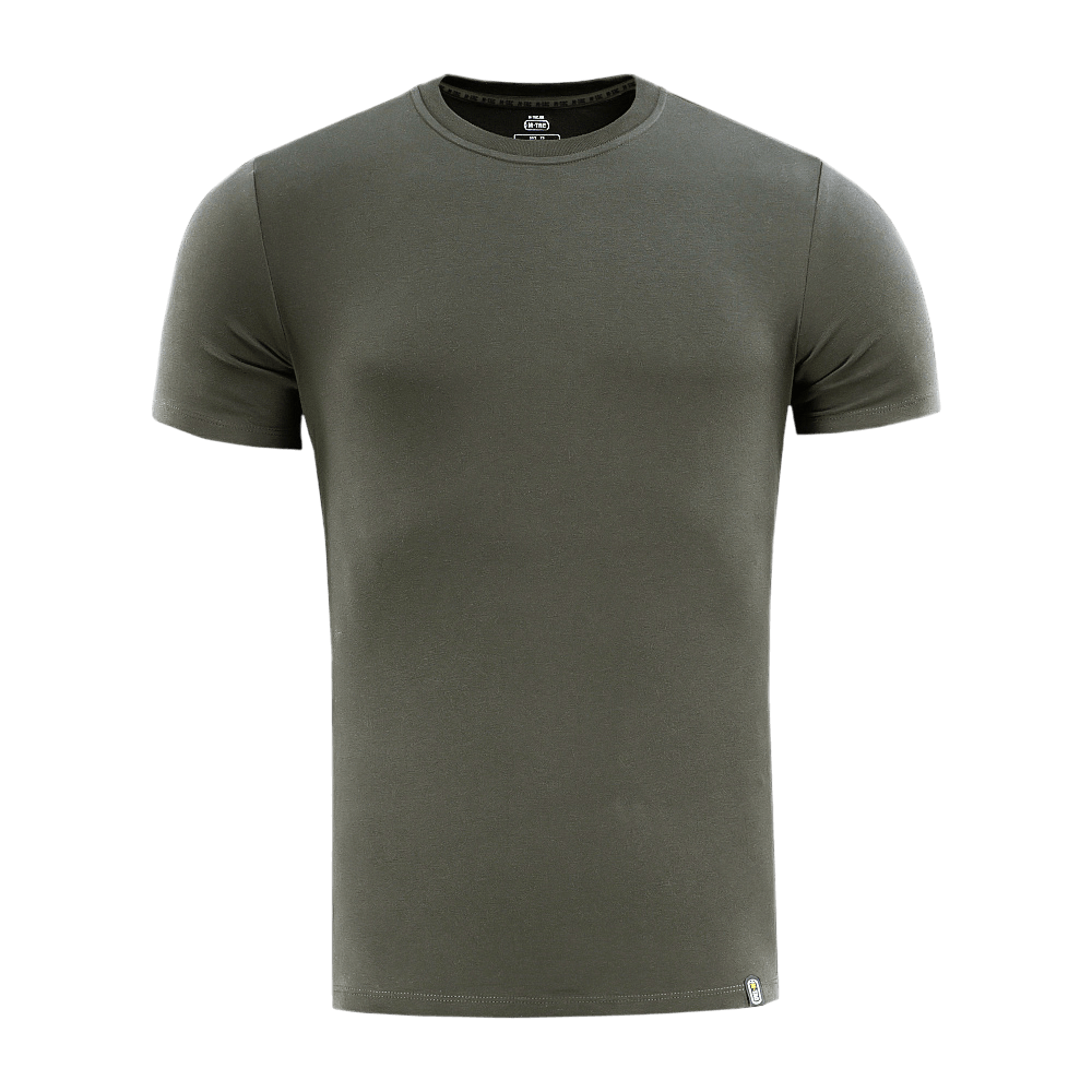 M-Tac T-shirt 93/7 Summer puuvillainen, vihreä, lyhythihainen, sopii kuumiin päiviin, mukava, kevyt ja hengittävä materiaali.