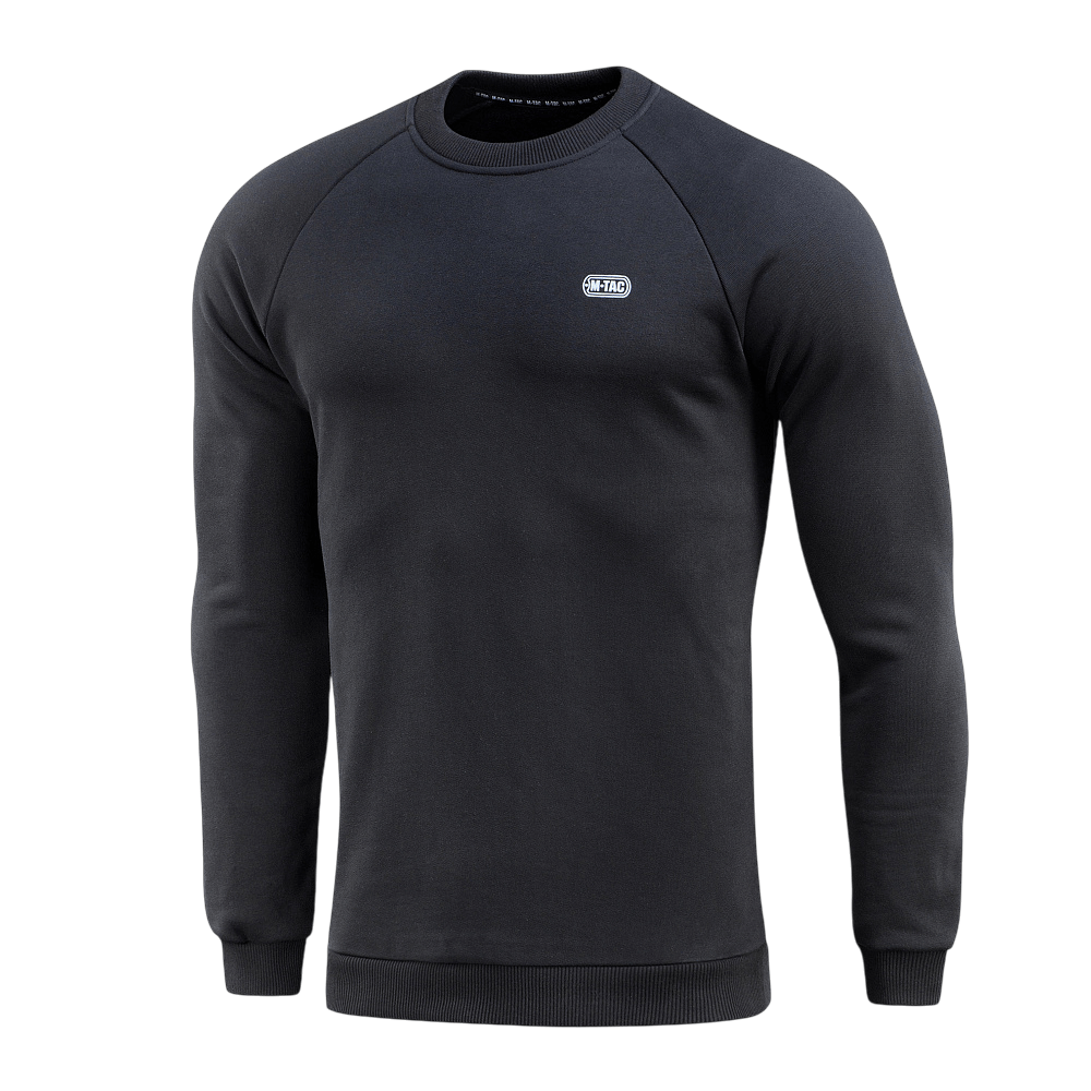 Musta M-Tac Sweatshirt Cotton Hard 100% puuvillaa, heijastava logo rinnassa, lämmin ja mukava resoreilla. Sopii arkeen.
