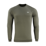 M-Tac Sweatshirt Cotton Hard, oliivinvihreä, resorit ja heijastava logo, 100 % puuvillaa, mukava istuvuus.