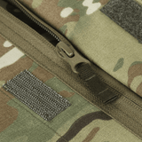 Lähikuva M-Tac Jakke Sturm NYCO Extreme, Multicam-kuvio ja YKK-vetoketju.