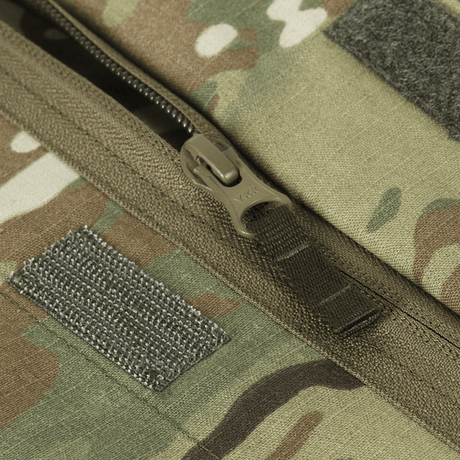 Lähikuva M-Tac Jakke Sturm NYCO Extreme, Multicam-kuvio ja YKK-vetoketju.