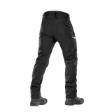 M-Tac Bukser Soft Shell Vinter takakuvassa, fleece-vuori ja softshell-materiaali, sopivat syksyyn ja talveen.