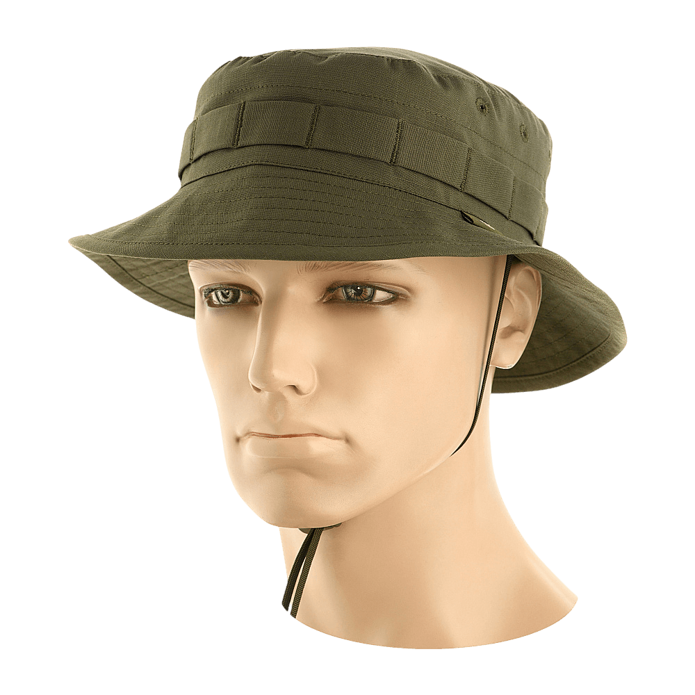 M-Tac Panama Rip-Stop army-hattu puolijäykällä lipalla ja tuuletusrei'illä, innoittanut Yhdysvaltain Boonie-malli.