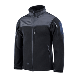 M-Tac Alpha Microfleece Jakke Gen.II mustana Oxford nylon -vahvistuksilla, täydellinen taktiseen ja ulkoilukäyttöön kylmällä säällä.