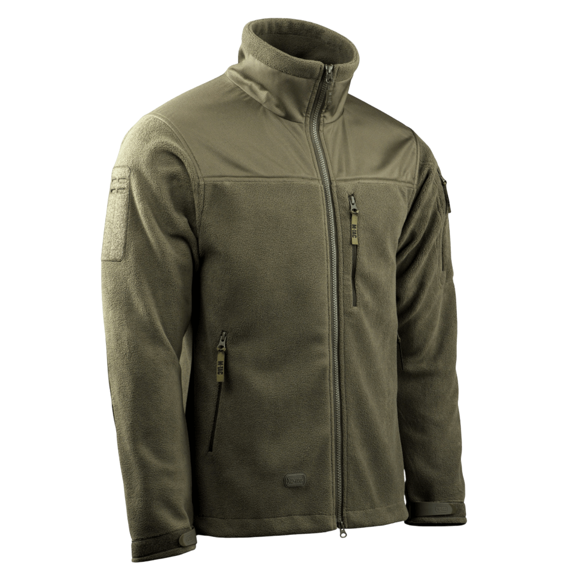 M-Tac Alpha Microfleece takki Gen.II kestävästä fleecestä ja nylonista taktiseen ja ulkokäyttöön kylmässä säässä, suunniteltu ECWCS:ää varten.