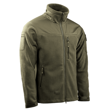 M-Tac Alpha Microfleece takki Gen.II kestävästä fleecestä ja nylonista taktiseen ja ulkokäyttöön kylmässä säässä, suunniteltu ECWCS:ää varten.