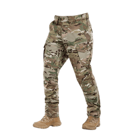 M-Tac housut Aggressor Elite NYCO multicam, kestävä nylon-puuvillamateriaali ja NIJ-sertifiointi, galleria-asento 1 etunäkymä.