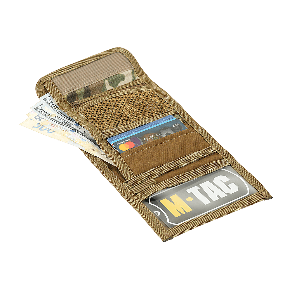 M-Tac Pung Elite Gen.II – kompakti lompakko Cordura 500D:stä, lokero seteleille, korteille ja kolikoille, tyylikäs M-Tac-logo.